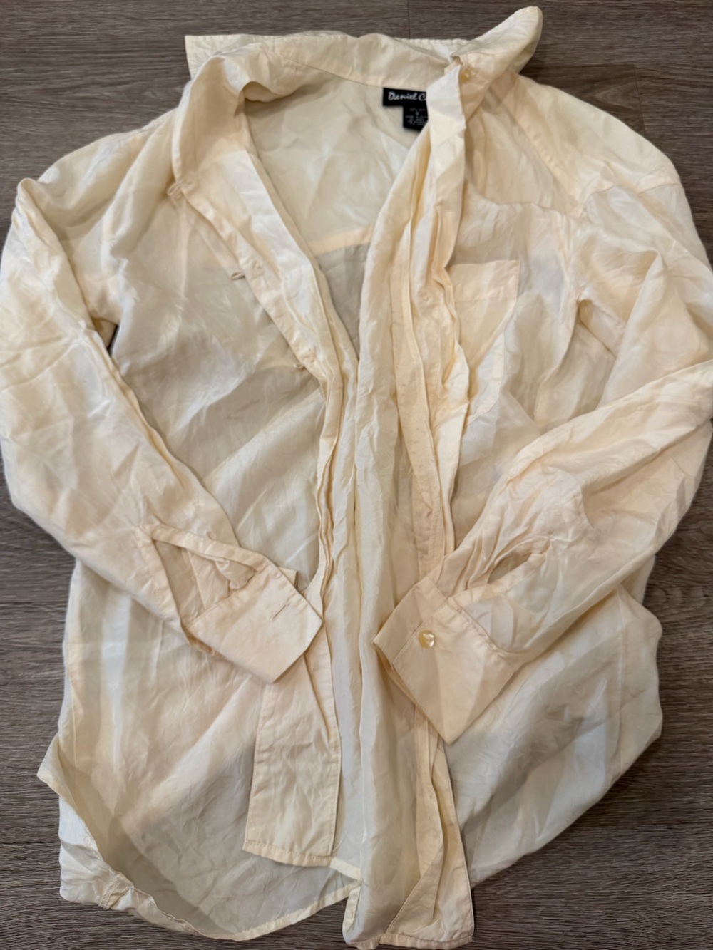 Light Cream women’s silk Button-Up Shirt